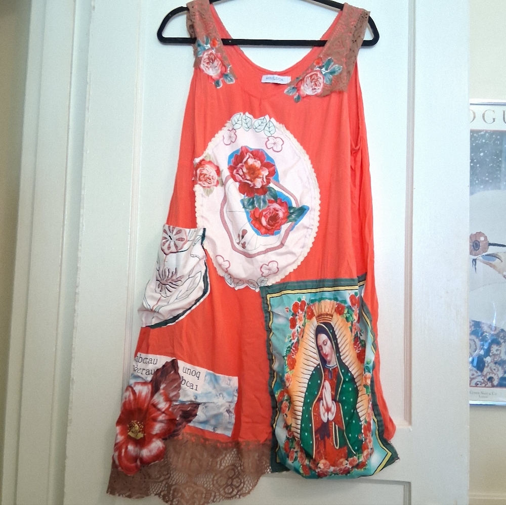 Miss look Upcycled SIZE XL mumu type loungewear prints sewn